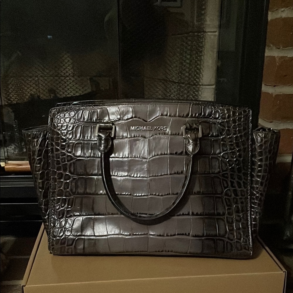 Michael Kors Selma Ombré Crocodile and Embossed Handbag